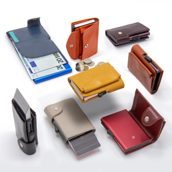 C-Secure XL Coin Nahka Alumiini Turvalompakko RFID oma logo
